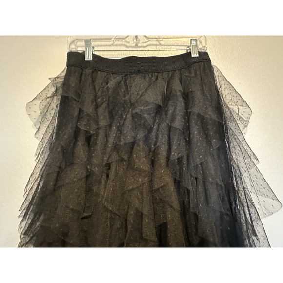 NWT ANTHROPOLOGIE The Chéri Ruffled Tulle Tiered Midi Skirt Black sz.Medium - Picture 6 of 8